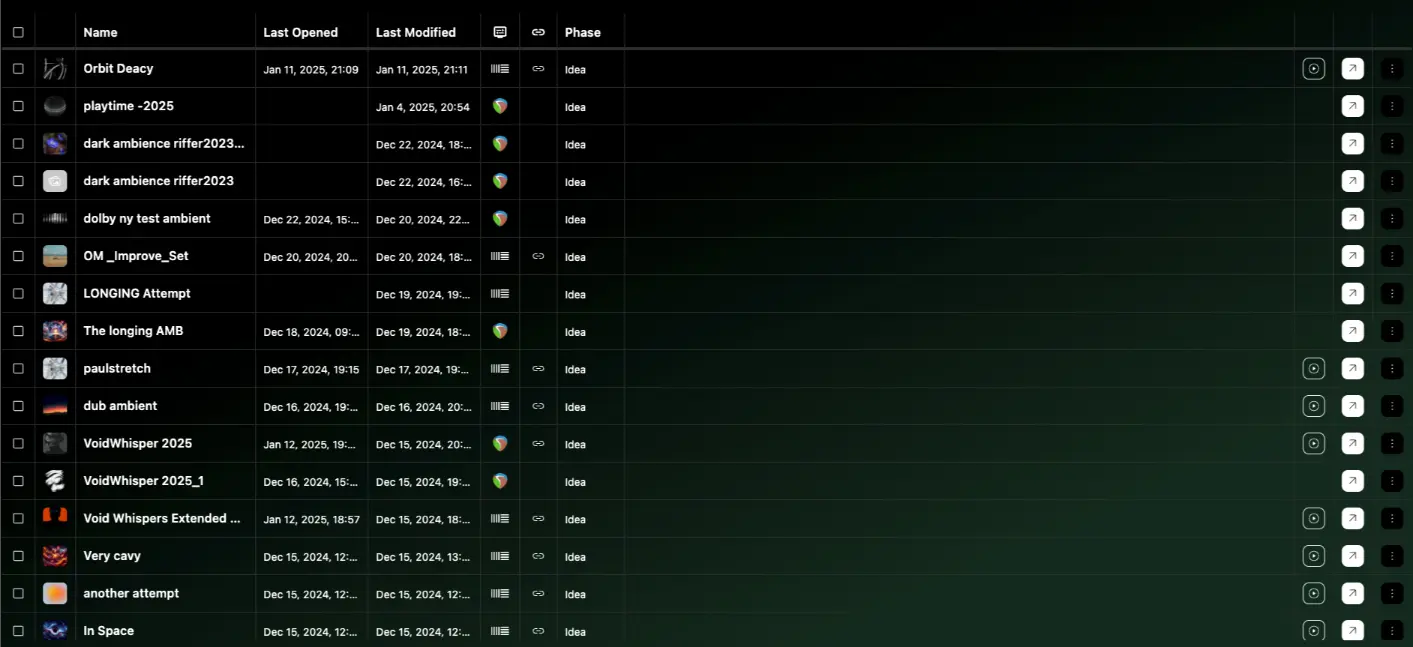 DbDone library list overview