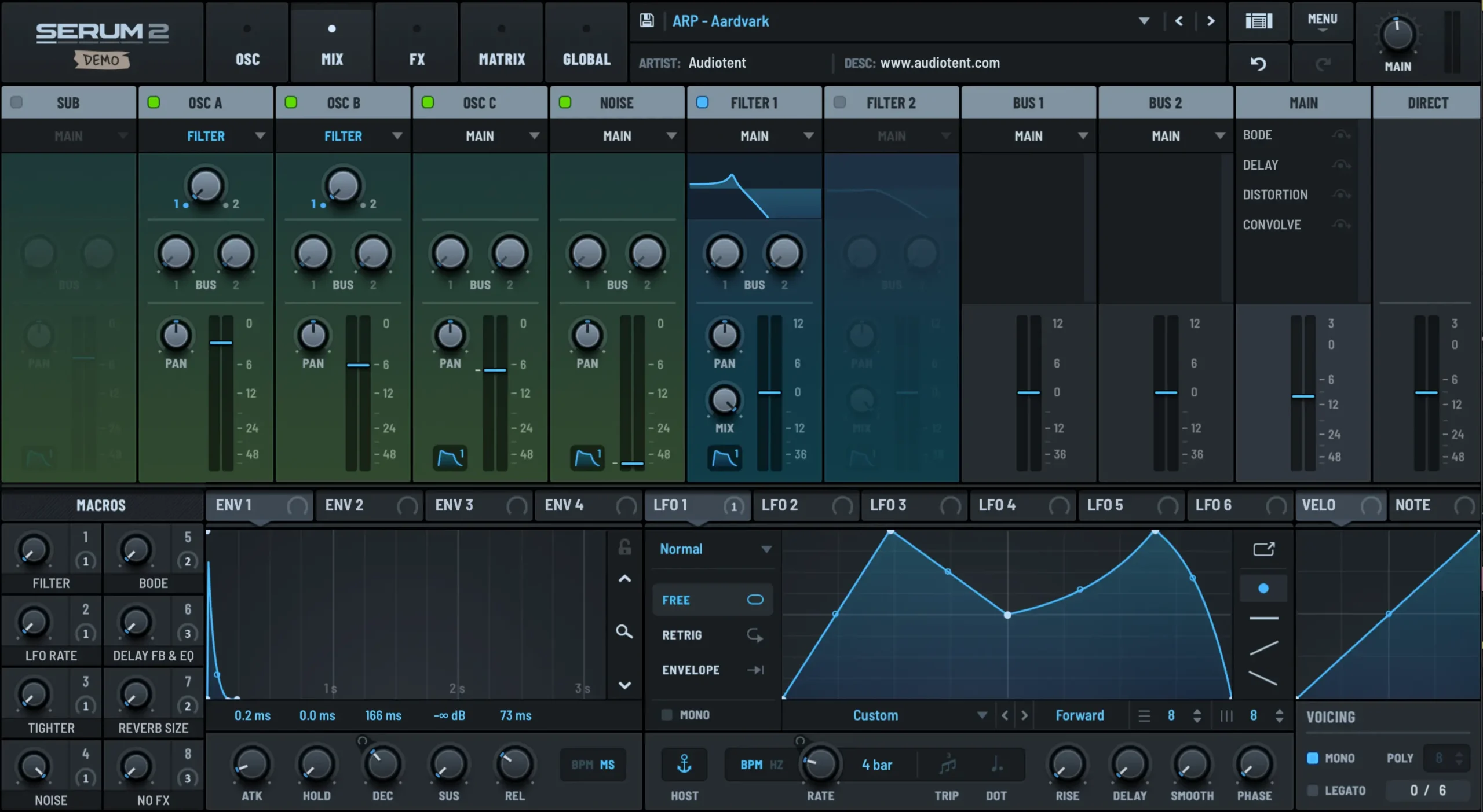 Xfer Serum 2 interface Mixer