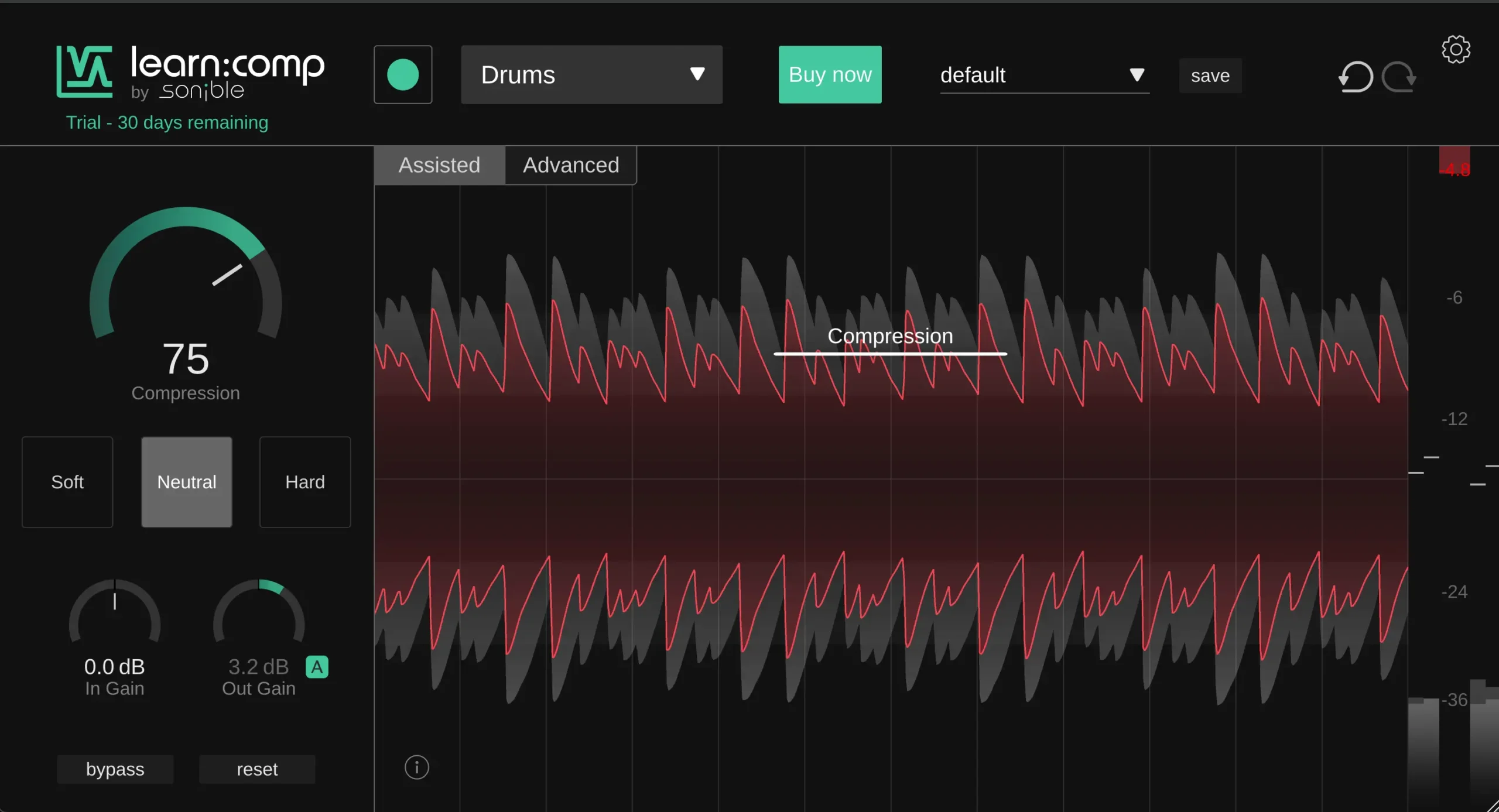 Sonible learn Compressor Interface