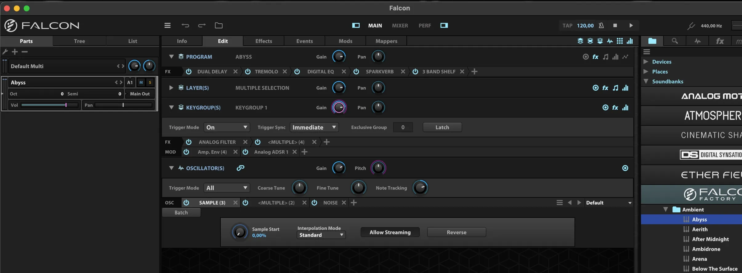 UVI Falcon 3.0 interface
