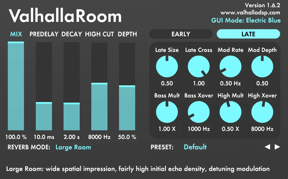 ValhallaRoom 24bit Electronic Music Production