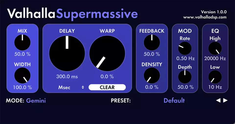 24bit Valhalla Supermassive interface