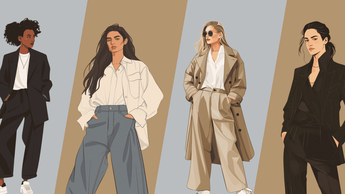 An illustration showing 4 woman wearing different clothing style representing the fashion styles of 2025
