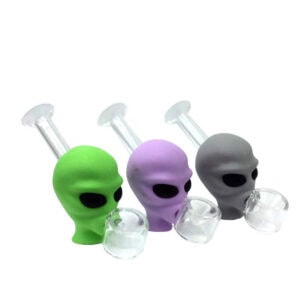 SILICONE HAND PIPE ALIEN HEAD