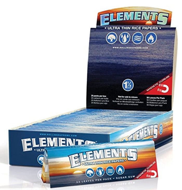 ELEMENTS ULTRA THIN RICE ROLLING PAPER 1 1/4 25PK