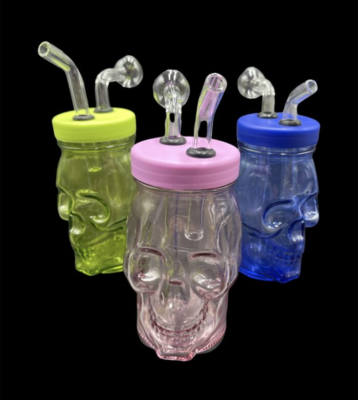SKULL OIL BURNER IN JAR MIX COLORS