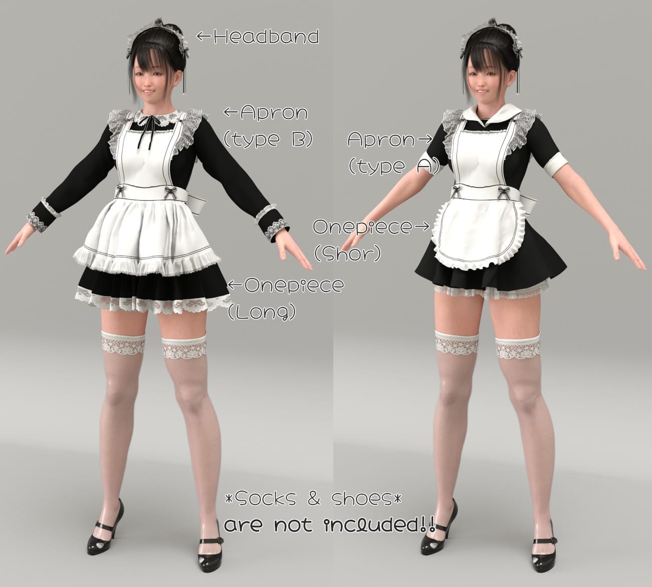 dForce Cute Maid Set for G8F!
