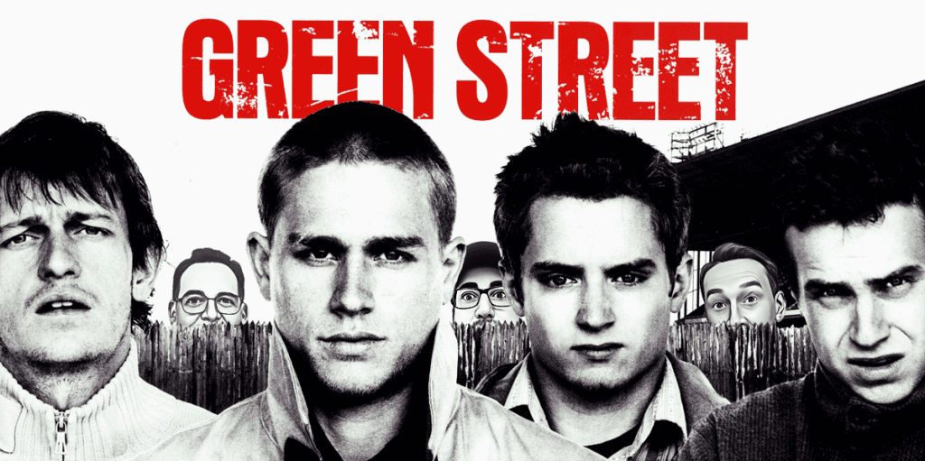 Green Street movie review podcast featuring four hosts discussing the film.