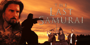 Last Samurai scene with warriors and sunset in the background.