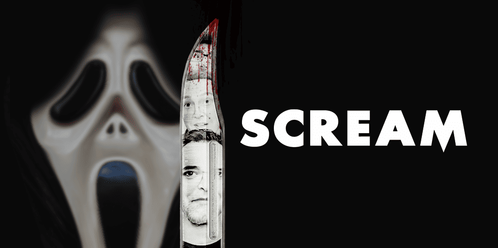 Logo of the 3 Guys and a Flick movie review podcast featuring horror and thriller themes.
