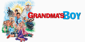 Promotional image for Grandma's Boy movie review podcast episode.