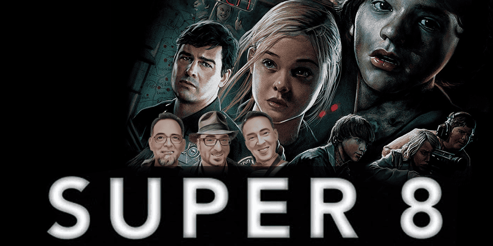 Cover image for the Super 8 movie review podcast episode.