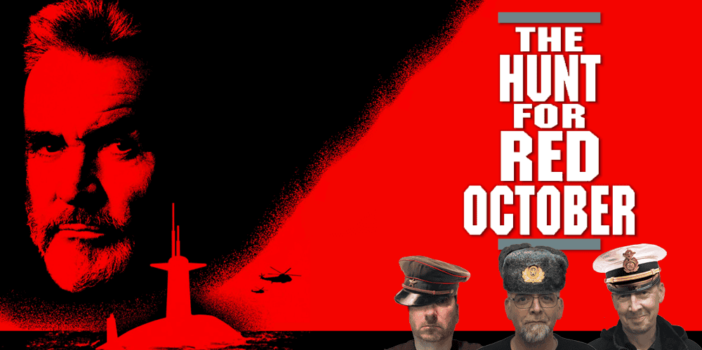 Logo of 3 Guys and a Flick podcast featuring movie review hosts with red and black background.