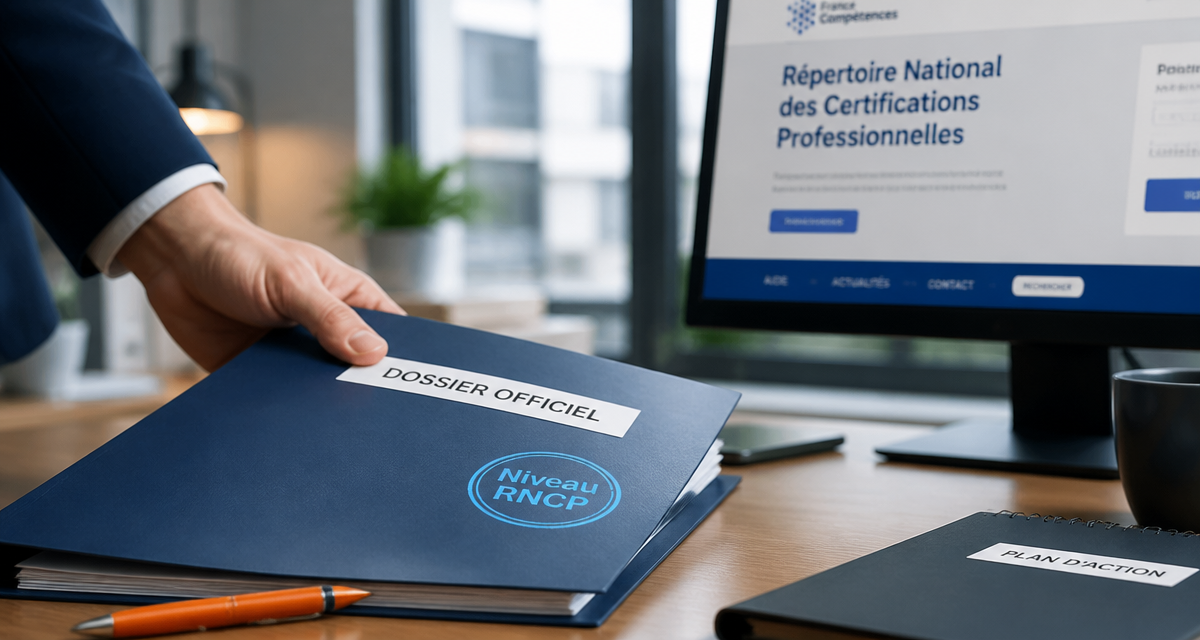 niveau rncp dossier sur bureau moderne
