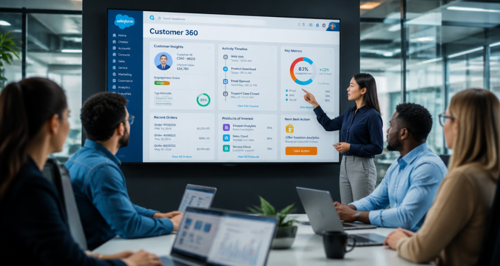 salesforce c est quoi équipe devant dashboard customer 360