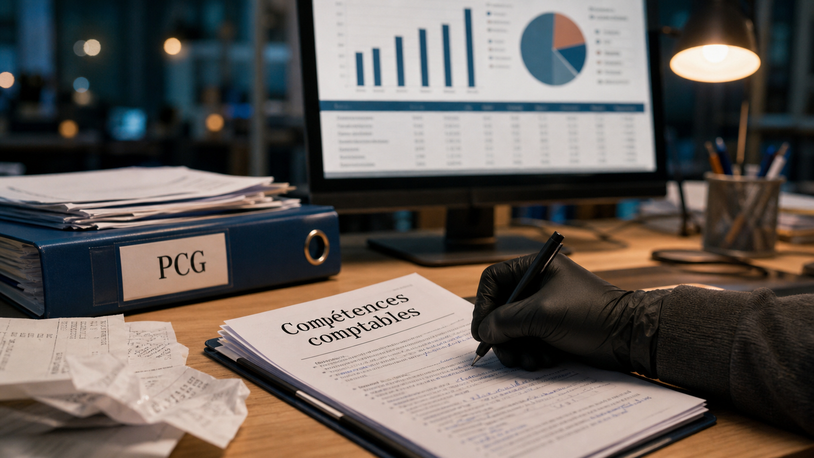 Compétences comptable : dossier comptable, PCG et reporting en bureau