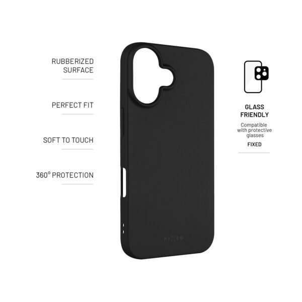 Kauczukowe Etui Back Cover do iPhone 16 - Czarne - obrazek 3