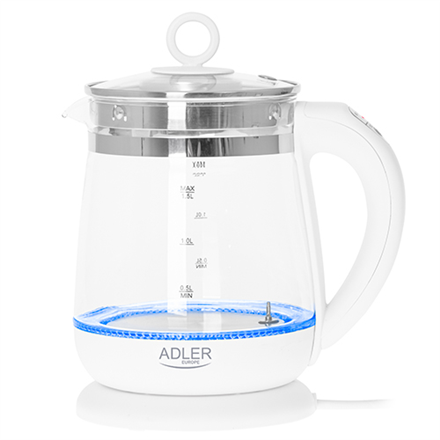 Elegancki Czajnik Elektryczny Adler 1,5L 2200W Szkło/Stal - obrazek 3