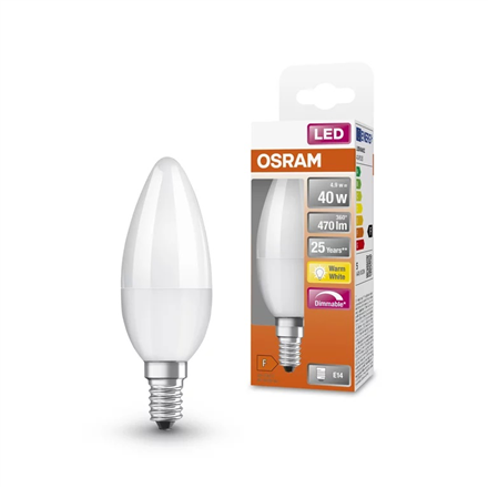Osram Parathom Classic LED 40 regulowany żarówka E14 4,9W/827 Osram | Parathom Classic LED | E14 | 4.9 W | Ciepła biel - obrazek 3