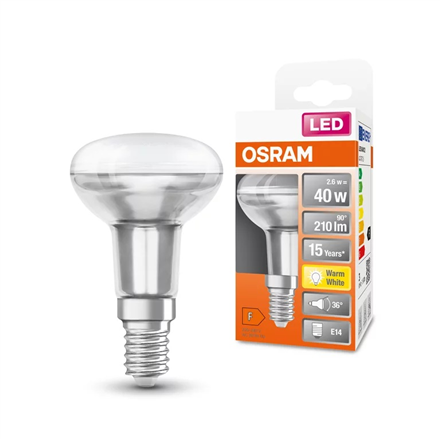Osram Parathom Reflector LED R50 40 non-dim 36° 2,6W/827 Żarówka E14 Osram | Żarówka LED Parathom Reflector R50 | E14 | 2.6 W | Ciepła Biel - obrazek 3