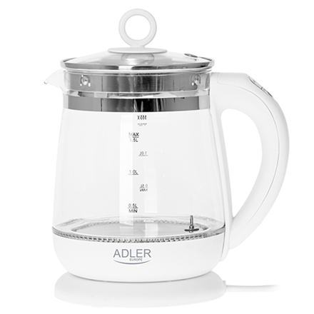 Elegancki Czajnik Elektryczny Adler 1,5L 2200W Szkło/Stal - obrazek 2