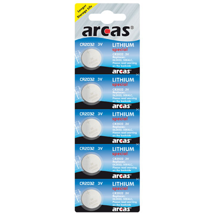 Baterie CR2032 Litowe Arcas - 5 szt. w zestawie