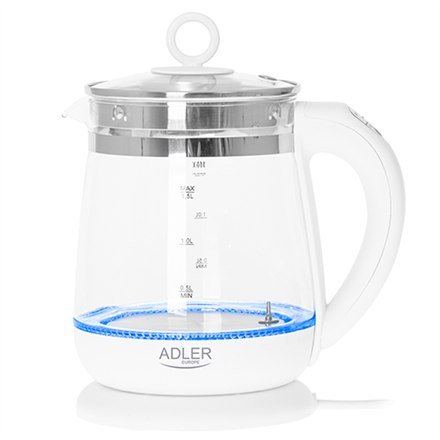 Elegancki Czajnik Elektryczny Adler 1,5L 2200W Szkło/Stal - obrazek 9