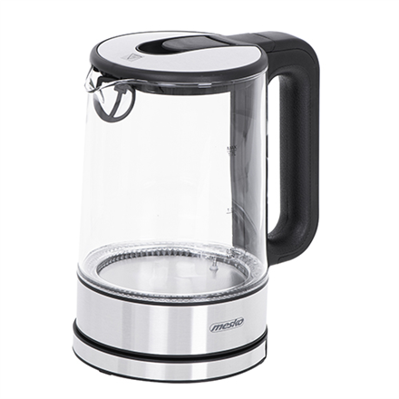 Elegancki Czajnik Elektryczny Mesko 1,7L 1850W Czarno-Szklany - obrazek 3