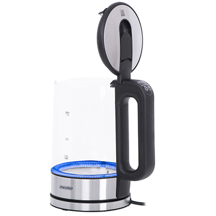 Elegancki Czajnik Elektryczny Mesko 1,7L 1850W Czarno-Szklany - obrazek 4