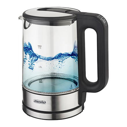 Elegancki Czajnik Elektryczny Mesko 1,7L 1850W Czarno-Szklany