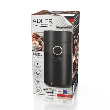 Adler | Młynek do kawy | AD4446bs | 150 W | Pojemność ziaren kawy 75 g | Wyłącznik bezpieczeństwa pokrywy | Czarny - obrazek 4