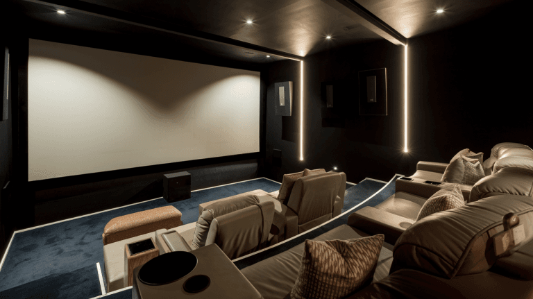garage converted to home theater