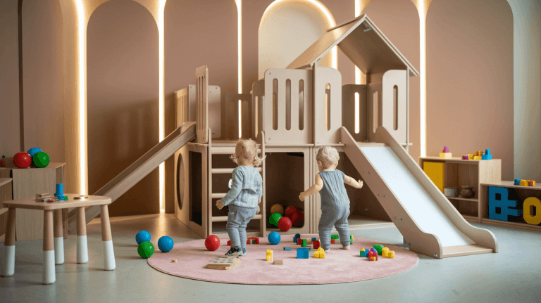 Garage converted to a children's playroom