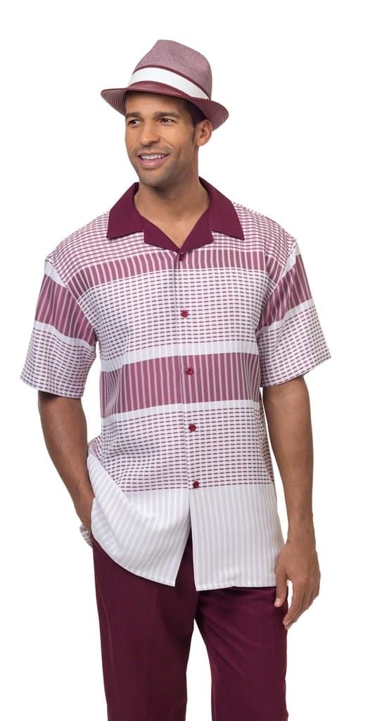 Montique-1840-burgundy-mens-walking-suit-mens-2pc-leisure-suits-short-sleeve