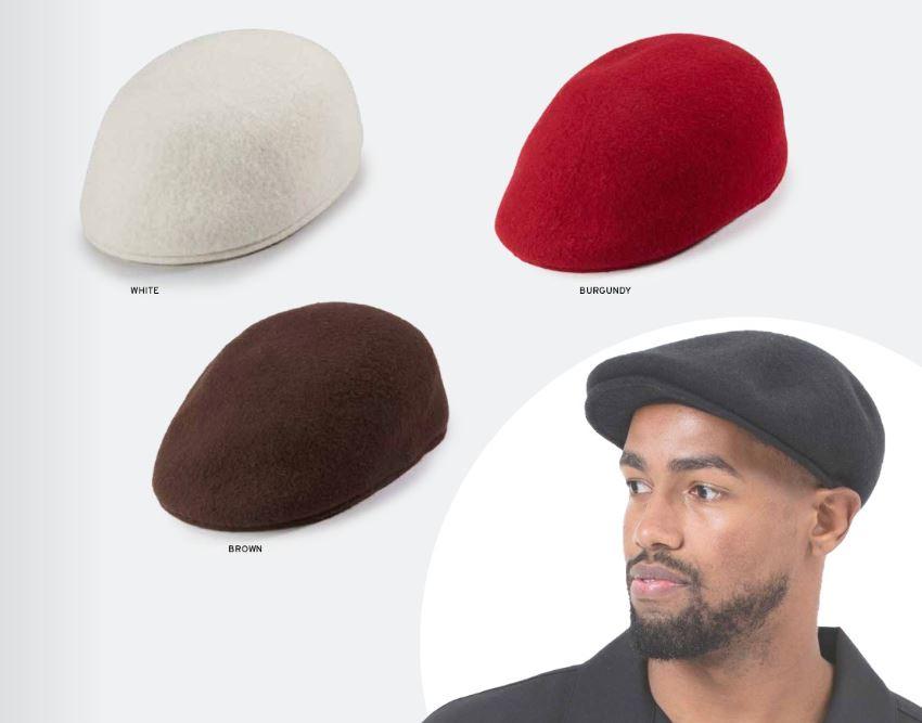 Montique H-71 Mens Wool Felt Ivy Cap Burgundy - Image 2