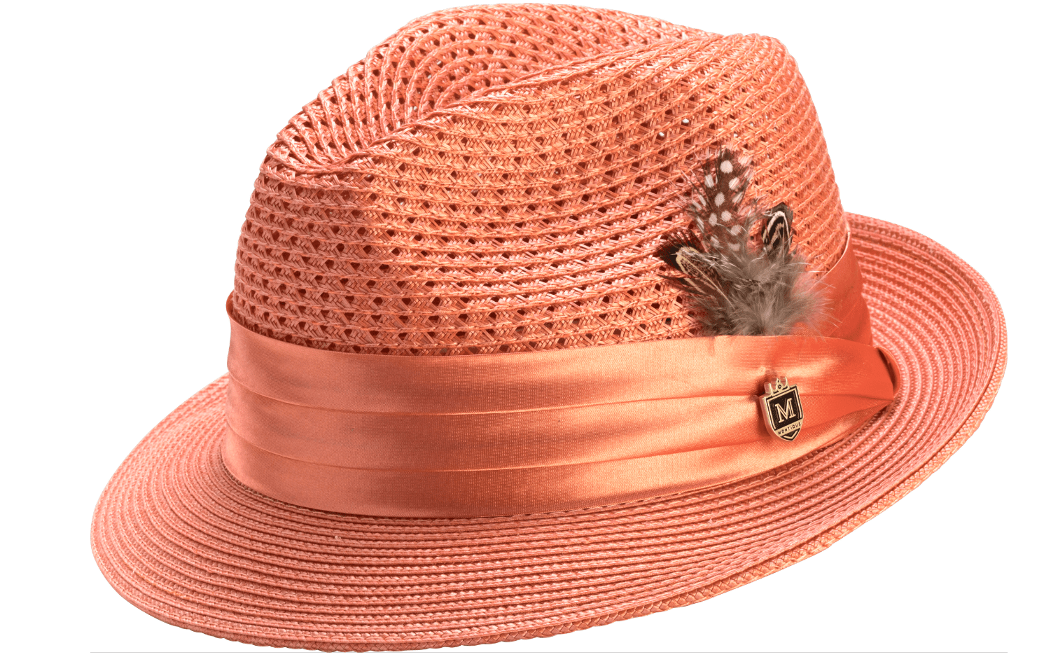 montique-h-34-mens-straw-fedora-hat-coral-with-matching-satin-ribbon