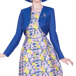 champagne-5316-ry-royal-blue-floral-print-dress-with-bolero-jacket-and-jewel-brooch