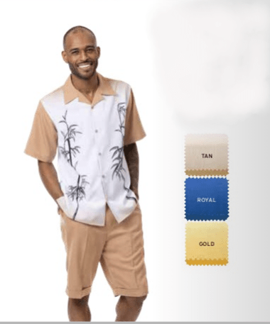 montique-72207-mens-walking-suits-tan-royal-gold-mens-leisure-suits-short-sets