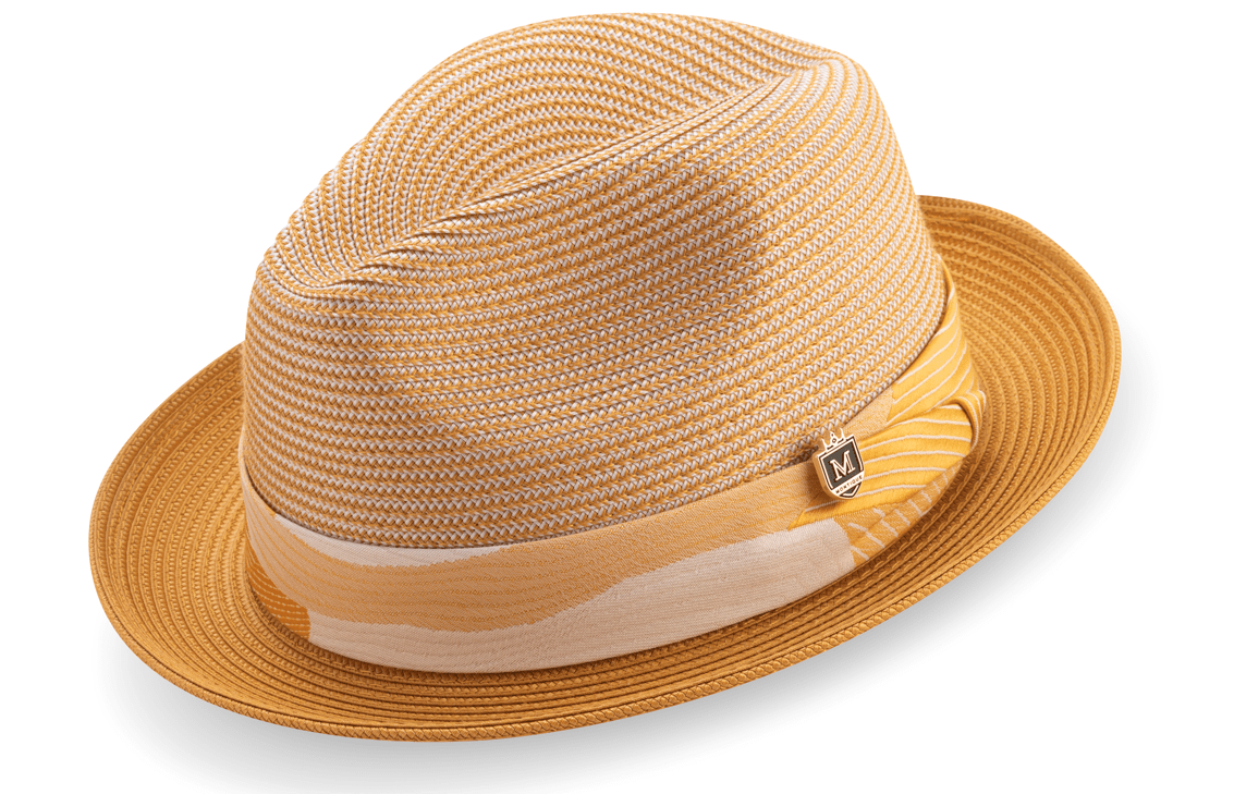 montique-h-2204-mens-straw-hat-gold-two-tone-braided-stingy-brim-pinch-fedora-hat