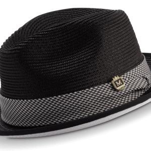 montique-h-2212-mens-straw-hat-black-matching-hat-braided-stingy-brim-pinch-fedora-hat