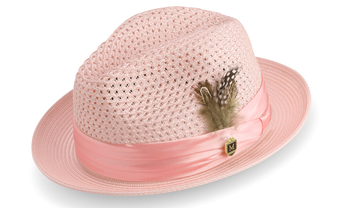 montique-h-34-mens-straw-fedora-hat-pink-pinch-braided-hat