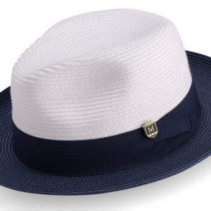 montique-h-47-mens-straw-fedora-hat-navy-white-two-tone-wide-brim-pinch-hat