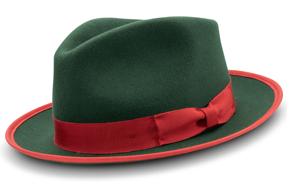 montique-h-83-fedora-hat-hunter-with-red-ribbon-and-trim-2-1-2-wide-brim-wool-felt-dress-hat