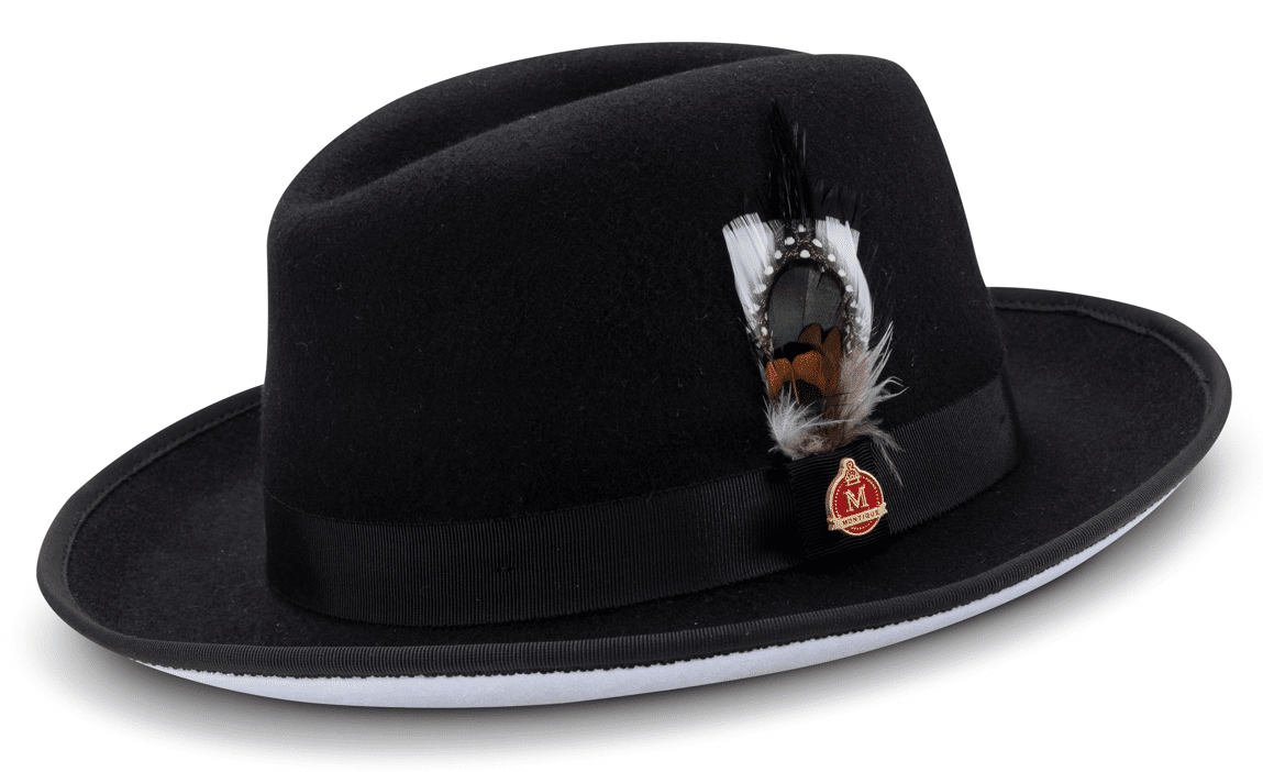 montique-h-84-fedora-hat-black-with-white-lining-velvet-bottom-2-3-4-brim-wool-felt-dress-hat