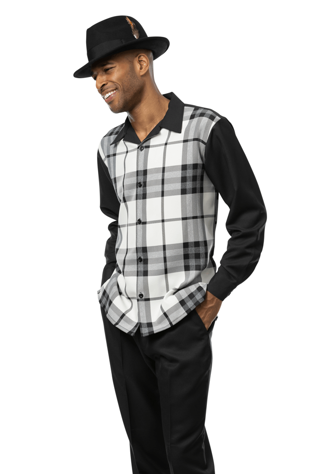 montique-2355-mens-walking-suits-black-plaid-design-long-sleeve-mens-leisure-suits