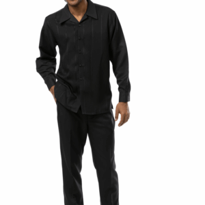 montique-2375-mens-walking-suits-black-2-piece-tone-on-tone-long-sleeve-mens-leisure-suits