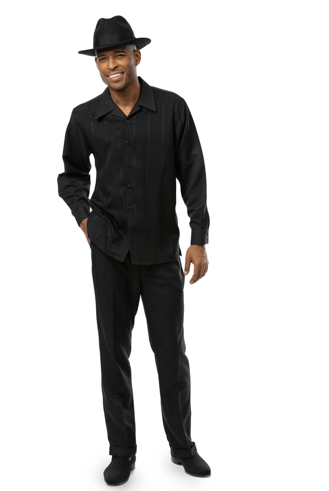 montique-2375-mens-walking-suits-black-2-piece-tone-on-tone-long-sleeve-mens-leisure-suits