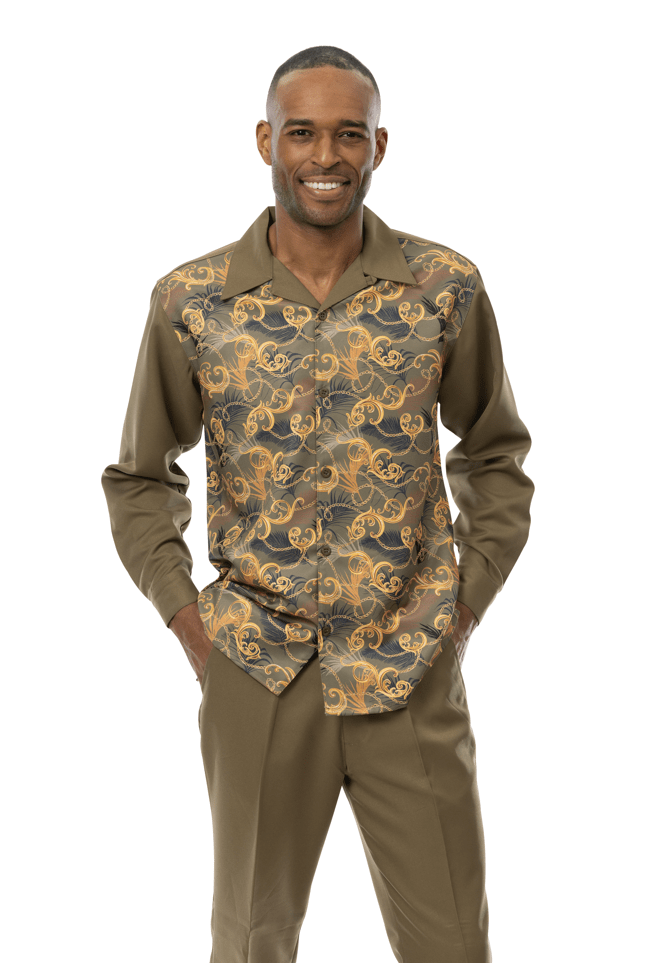 montique-mens-walking-suits-2374-olive-abstract-design-mens-2pc-leisure-suits