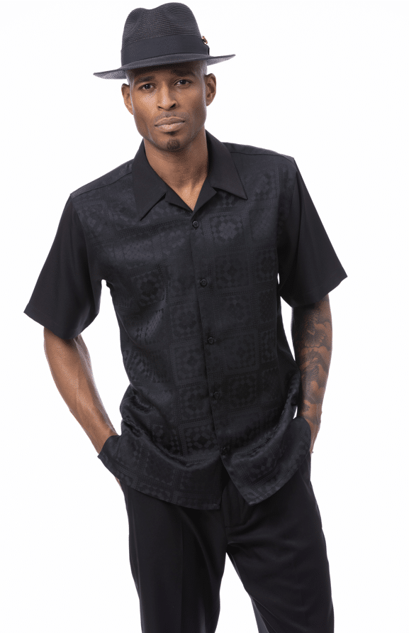 montique-2514-mens-walking-suits-black-solid-tone-on-tone-short-sleeve-mens-leisure-suits