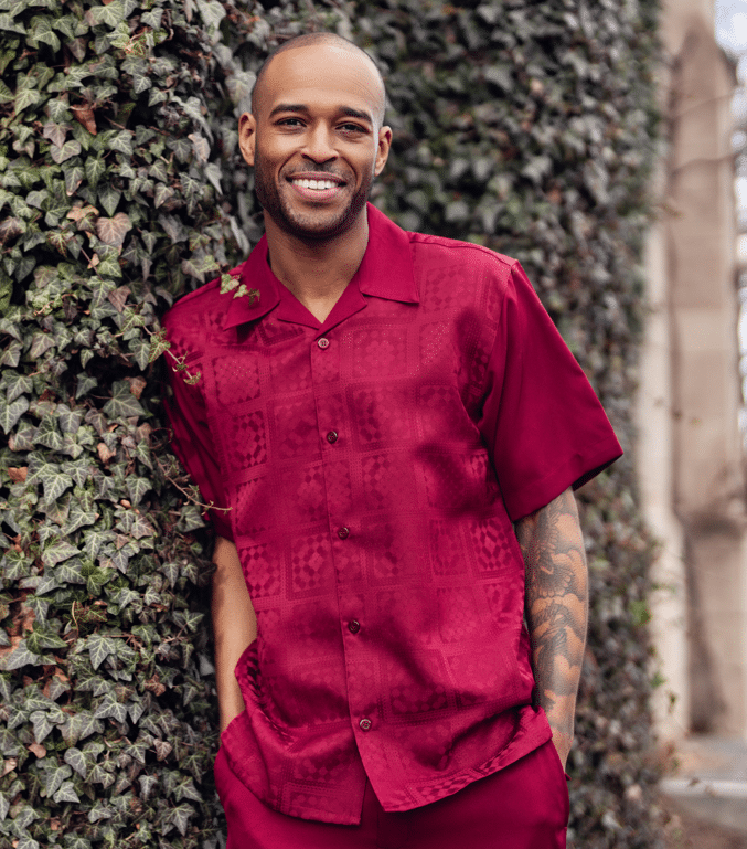montique-2514-mens-walking-suits-burgundy-solid-tone-on-tone-short-sleeve-mens-leisure-suits